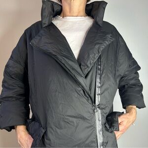 Joe Fresh Black Double Breasted Lightweight Puffer Mid Length Jacket
